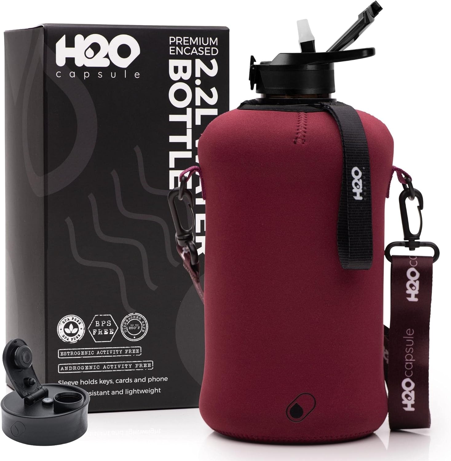 H2O Water Bottle with leakproof lid and ergonomic design for fitness, travel, and everyday hydration needs.